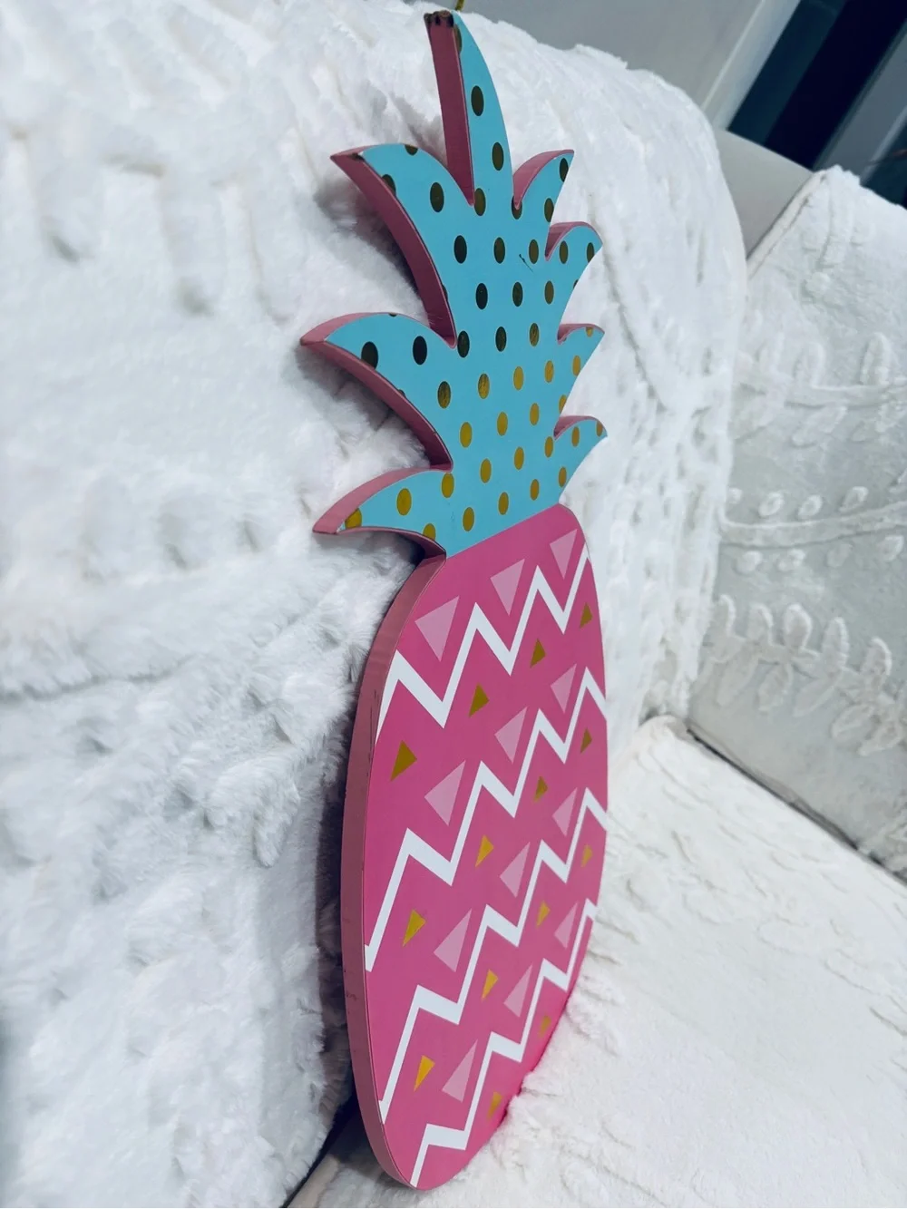 Pink Pineapple Wall Decor | Dorm Room Beach House Tropical Wall Art